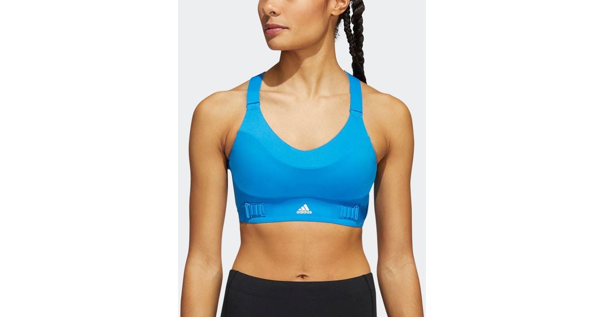 adidas Fastimpact Luxe Run High-support Bra in Blue | Lyst