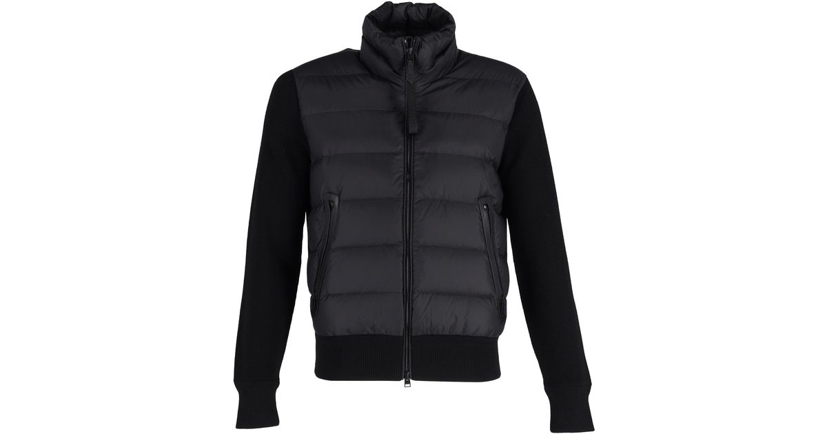 Tom Ford Python Puffer Tom Ford Wool Knitted Panel Puffer Jacket in Black for Men | Lyst