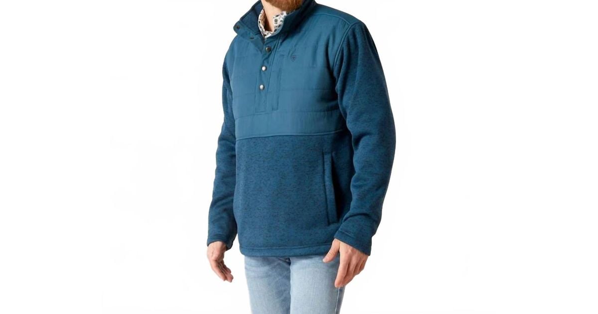 Ariat Caldwell Reinforced Snap Sweater in Blue for Men | Lyst