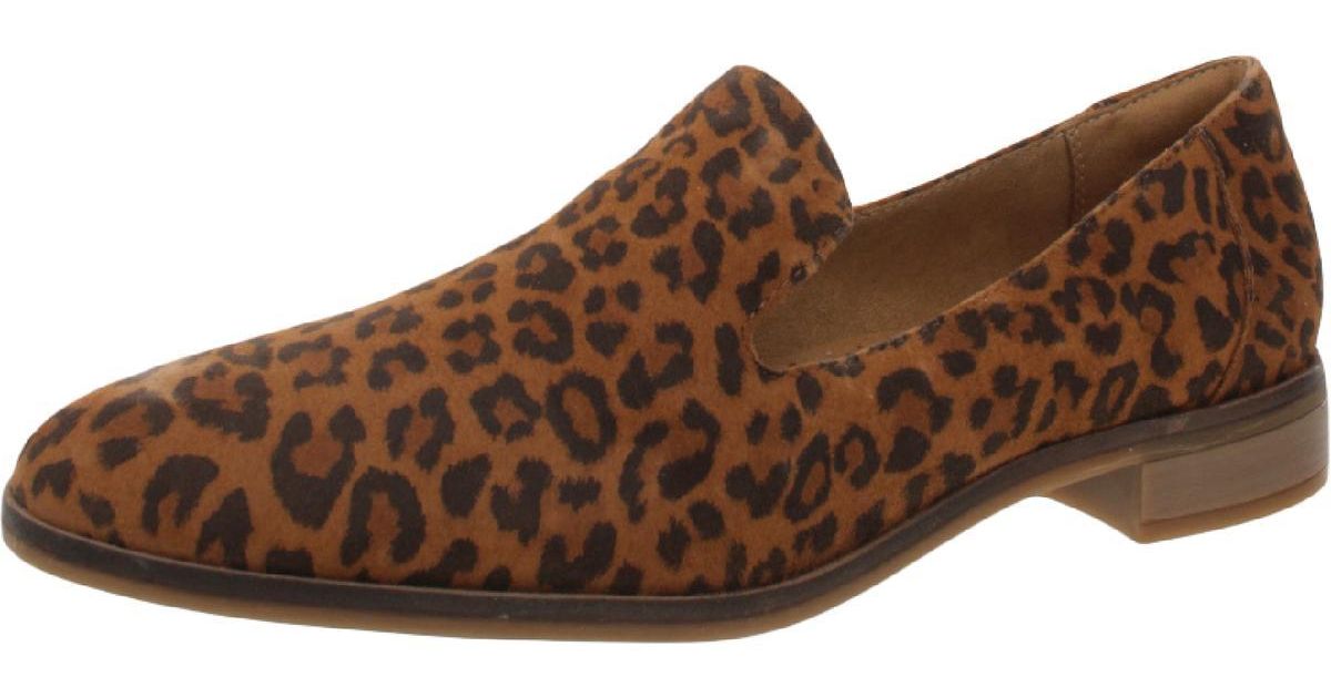 clarks leopard loafers