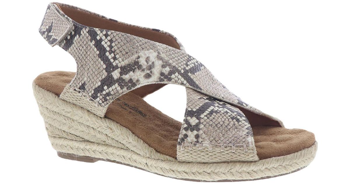 Walking Cradles Addison Faux Leather Snake Print Wedge Sandals Lyst