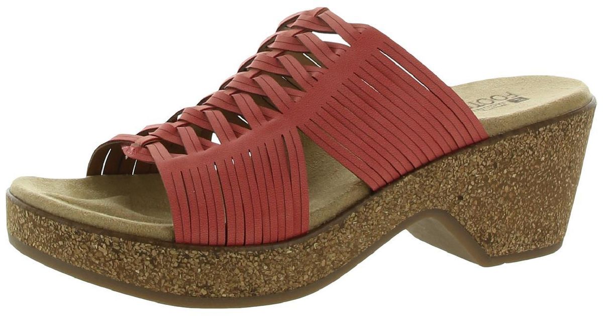 White Mountain Crete Faux Leather Cork Footbed Sandals in Brown Lyst