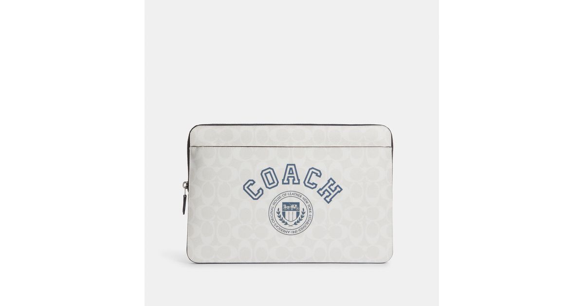 Coach Outlet Laptop Sleeve In Signature Canvas With Coach Varsity Lyst