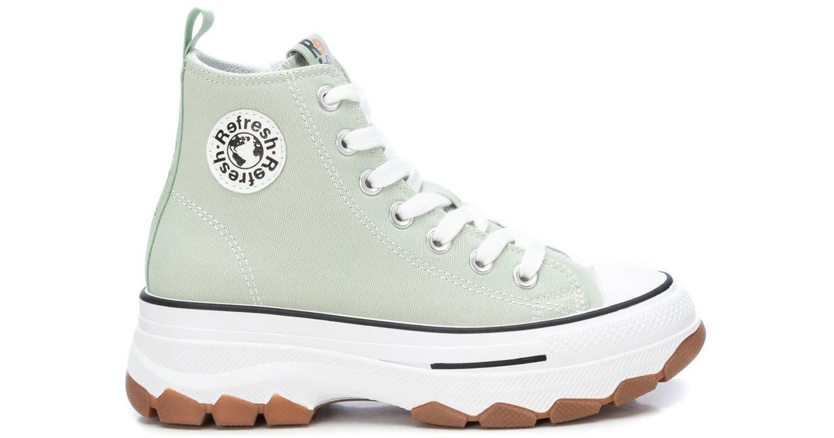 Xti Refresh Collection Canvas High Top Sneakers With Platform Sole in ...