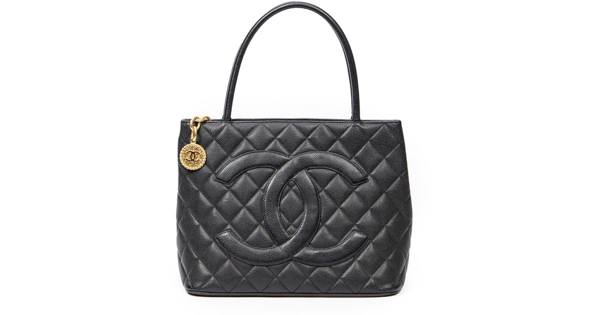 Chanel Cc Timeless Medallion Tote in Black