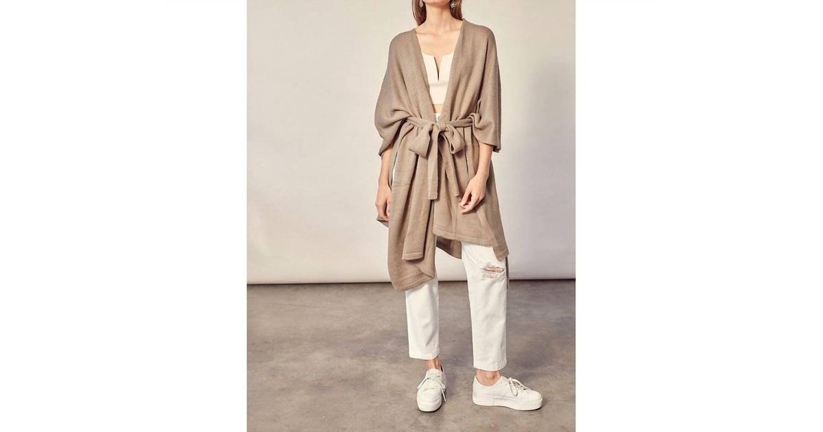 Mustard Seed Belted Cardigan In Beige in Natural | Lyst