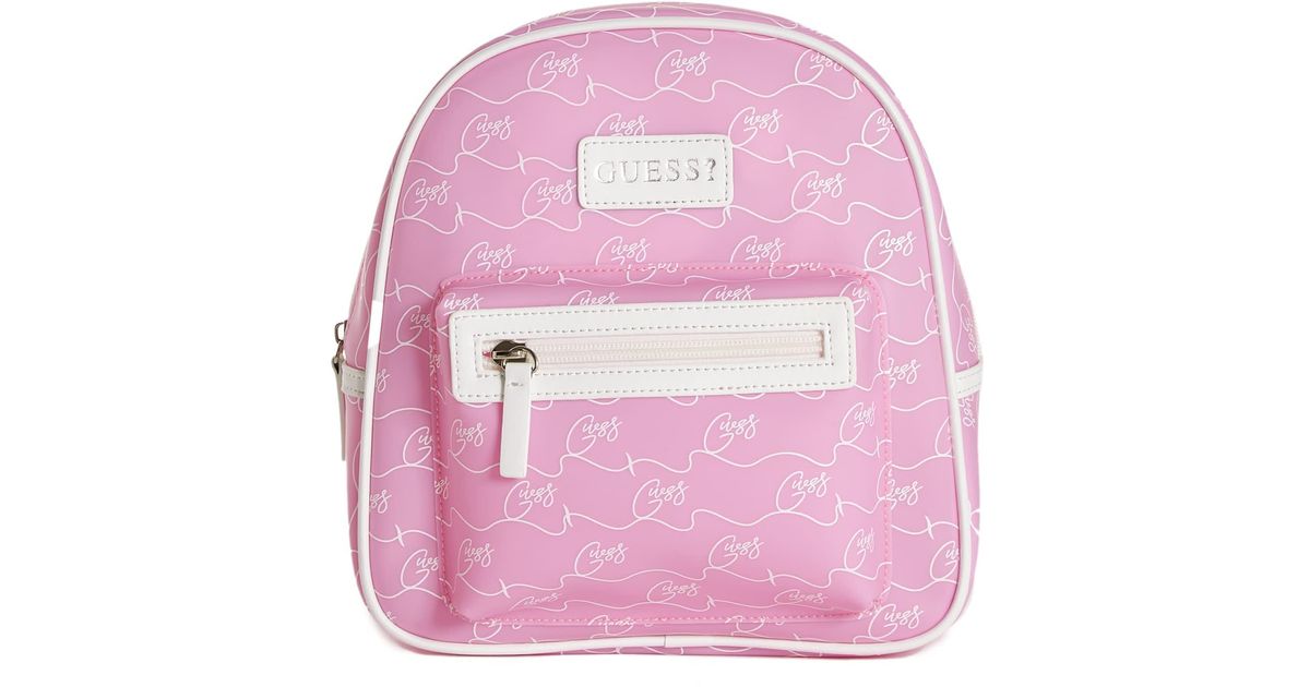Guess Factory Script Logo Jelly Backpack in Pink Lyst