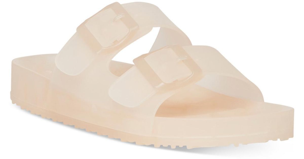 Madden Girl Teddy Footbed Open Toe Jelly Sandals in Natural Lyst