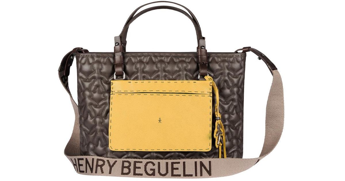 Henry Beguelin Amica Omino Trapunta Bovine Leather Bag in Metallic | Lyst