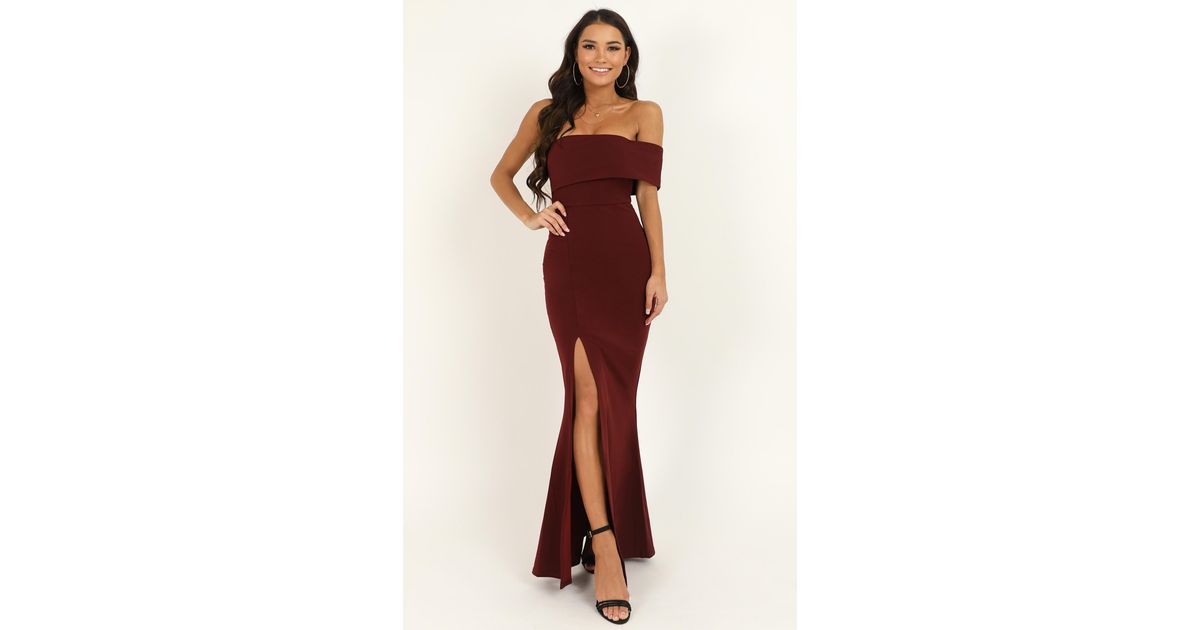 showpo burgundy dress