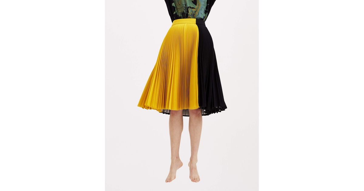 CALVIN KLEIN 205W39NYC Synthetic Pleated Skirt in Yellow | Lyst
