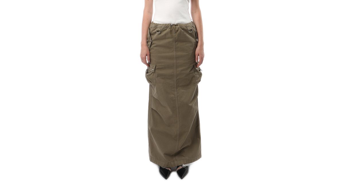 Coperni Khaki Maxi Cargo Skirt in Green Lyst
