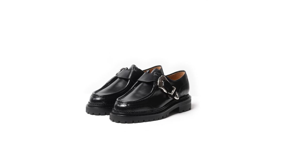 Toga Virilis Buckled Monstrap Leather Shoes in Black for Men | Lyst