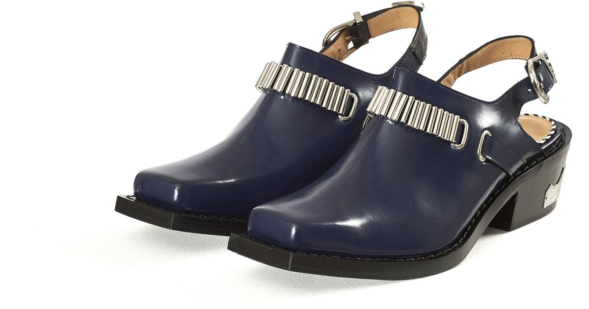 Toga Navy Polido Mules in Blue - Lyst