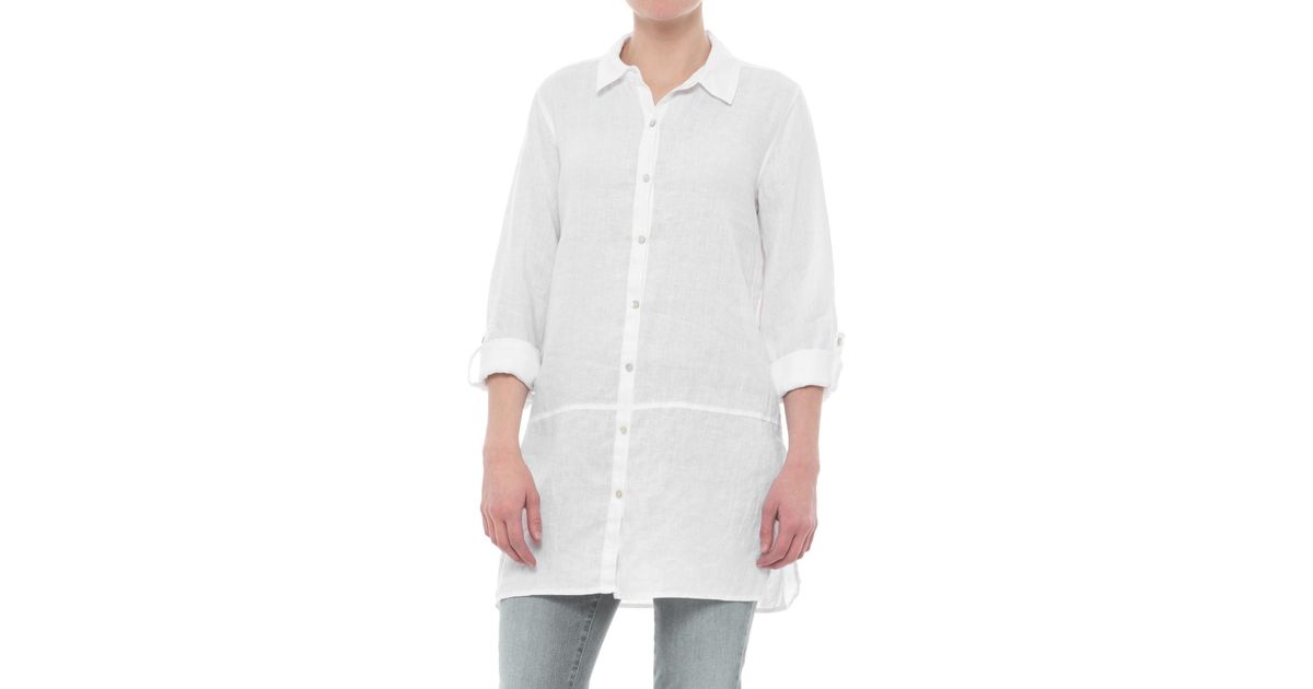 tahari linen shirt dress