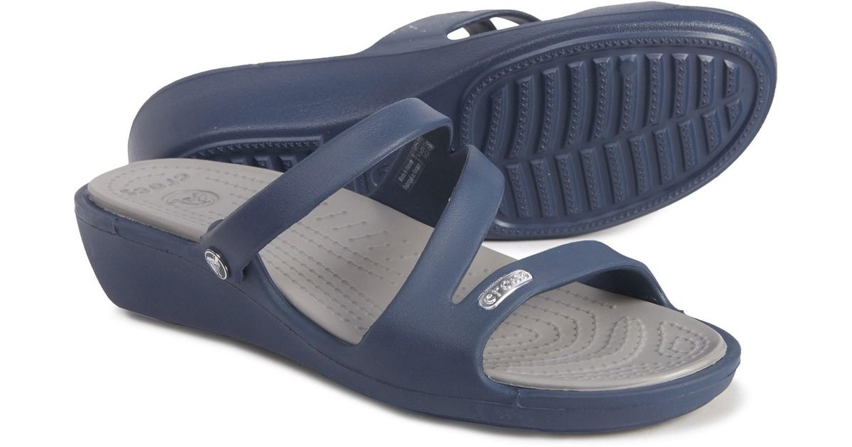 Crocs™ Patricia Wedge Sandals in Navy/Smoke (Blue) Lyst