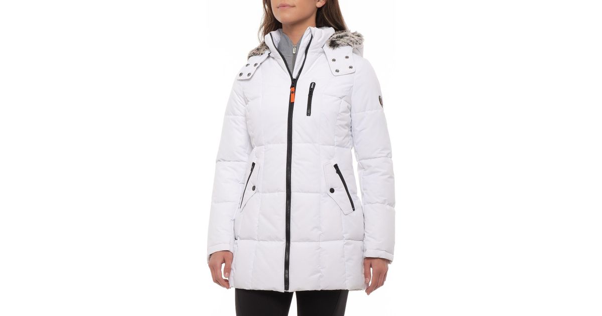 Nautica womens white puffer jacket Clearance