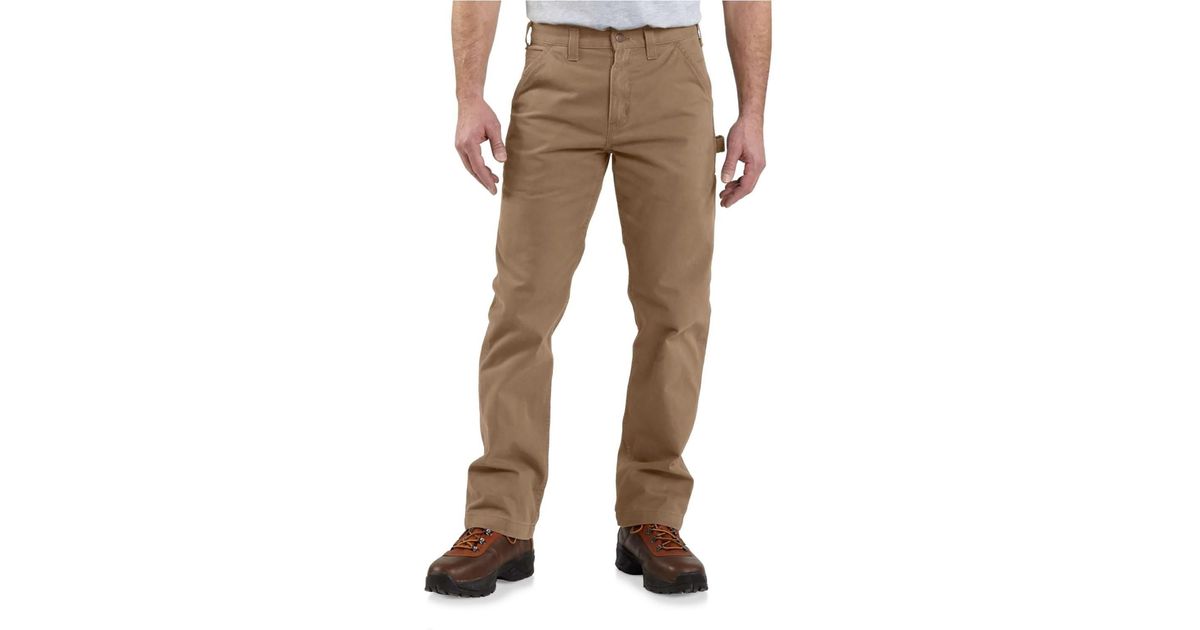 Carhartt Cotton B324 Relaxed Fit Twill Utility Work Pants in Dark Khaki