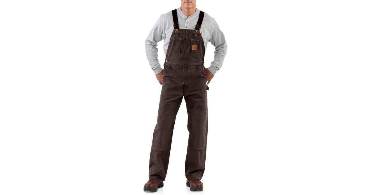 Carhartt R06 Sandstone Bib Overalls in Dark Brown (Brown) for Men - Lyst