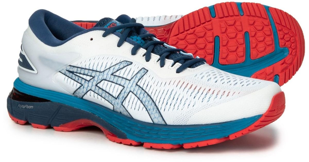 asics gel kayano 25 white blue print