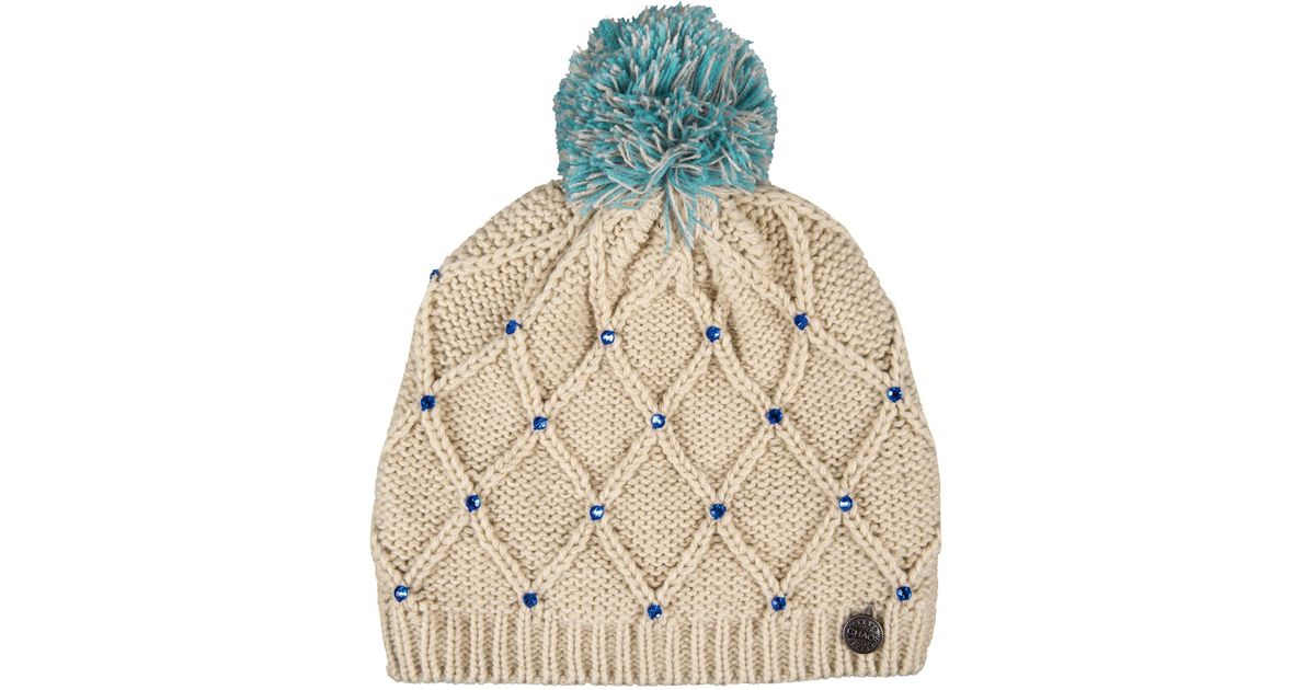 Chaos Synthetic Temple Argyle Pom Beanie With Bead Detail (for Women) in  Beige (Natural) - Lyst