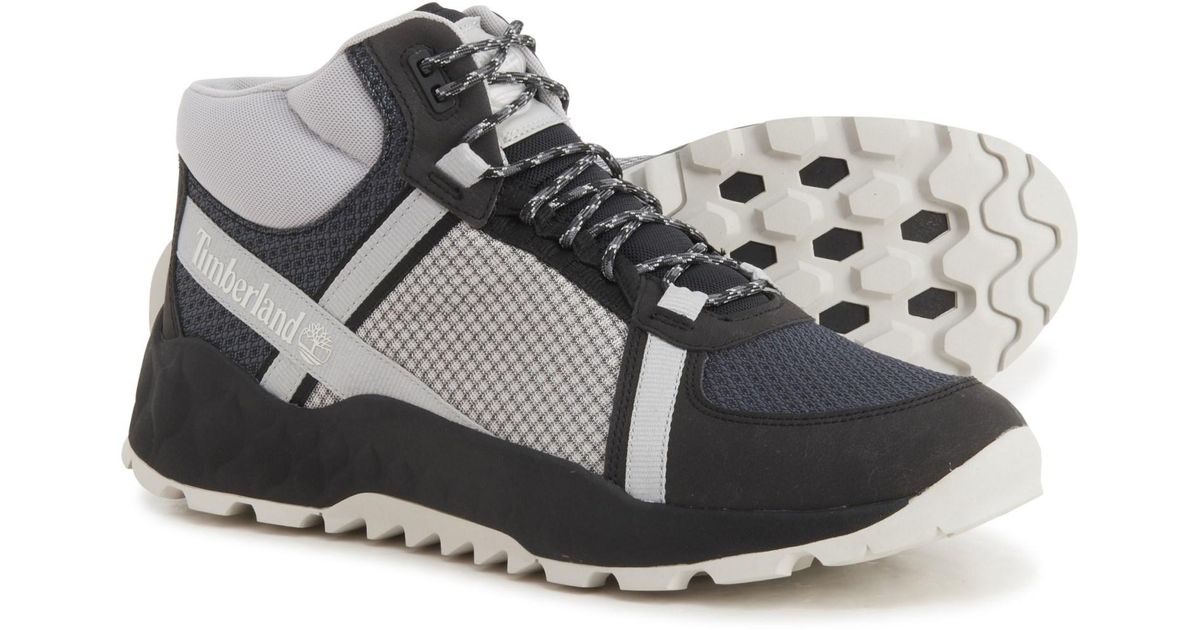 Timberland Rubber Greenstride Solar Wave Mid Hiking Boots in Gray for Men | Lyst