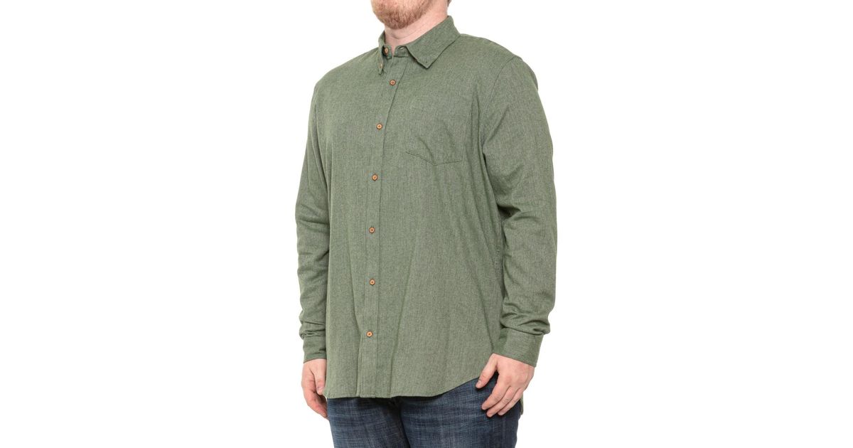 Ben Sherman Twill Flannel Shirt in Green for Men | Lyst