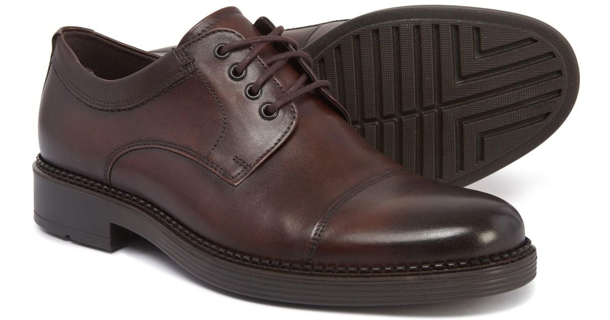 Ecco Leather Made In Portugal New Castle Cap-toe Oxford Shoes in Cocoa  Brown (Brown) for Men - Lyst