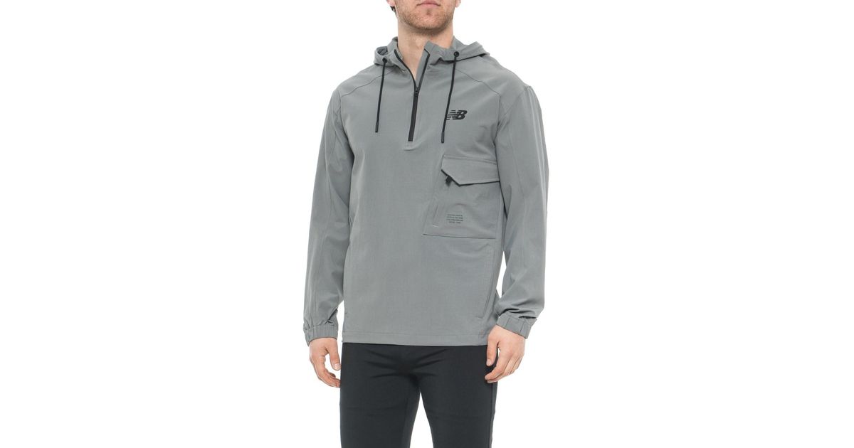 New Balance Synthetic 247 Sport Anorak Jacket in Gray for Men - Lyst