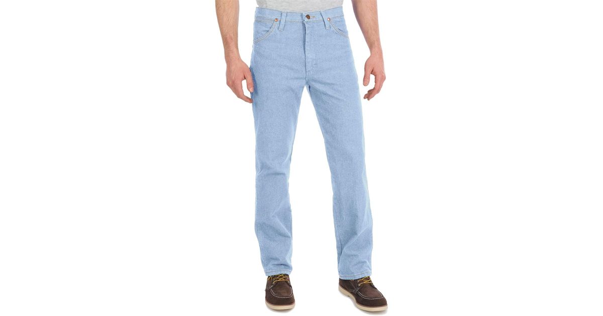 Wrangler Denim Cowboy Cut Slim Fit Jeans in Bleach (Blue) for Men Lyst