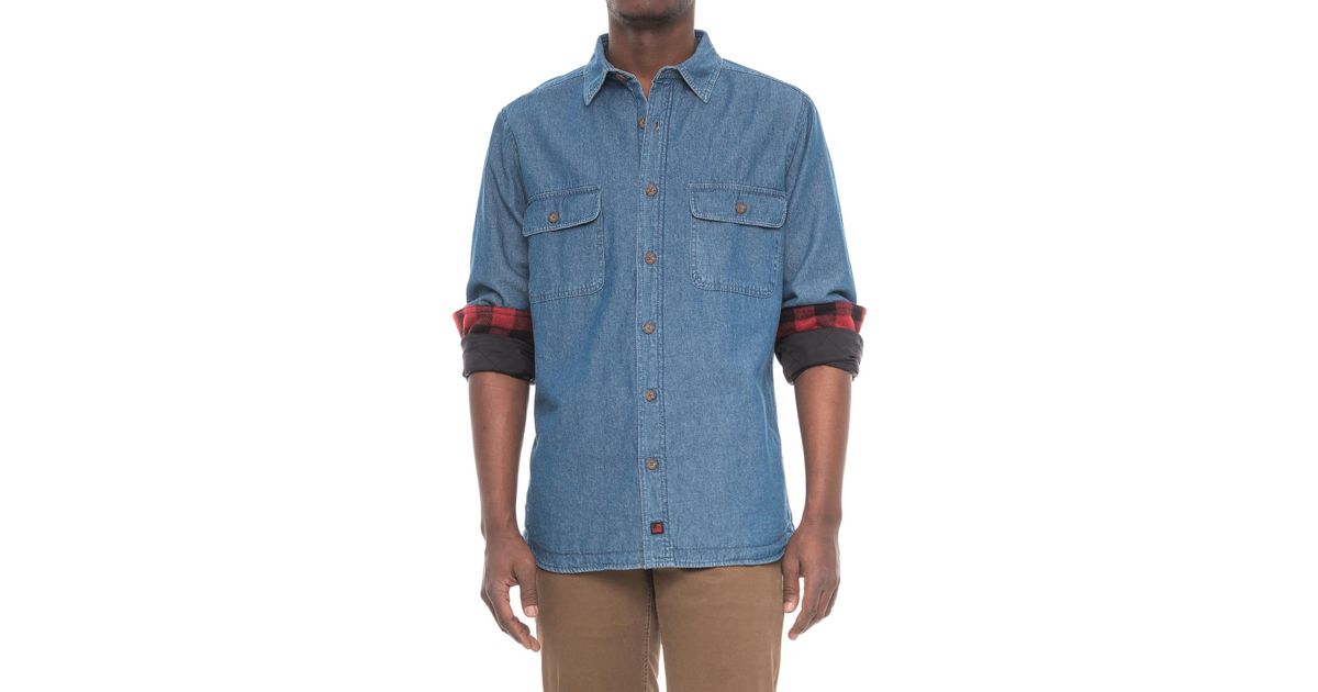 men's flannel lined denim shirt jacket