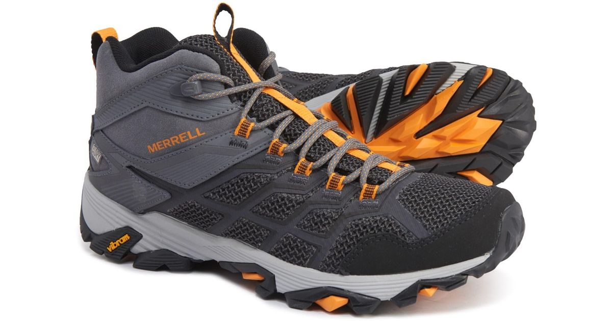 Merrell Synthetic Castle Flame Moab Fst 2 Mid Hiking Boots In Blue For Men Lyst Merrell Synthetic Castle Flame Moab Fst 2 Mid Hiking Boots In Blue For Men Lyst