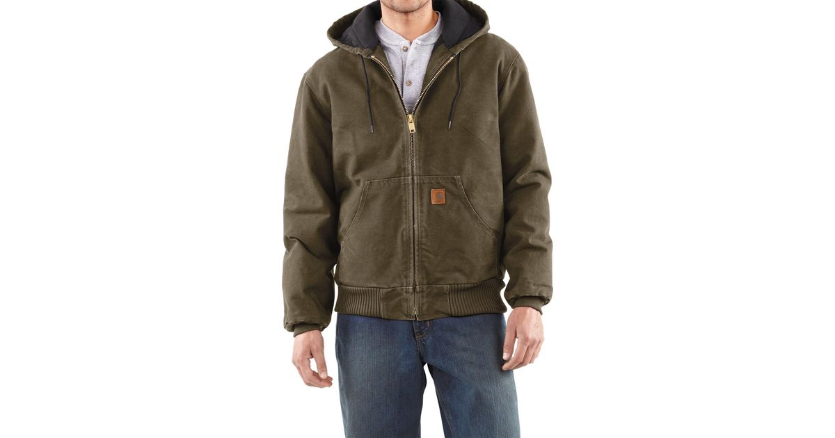 Carhartt Cotton Sandstone Active Jacket in Army Green (Green) for Men - Lyst