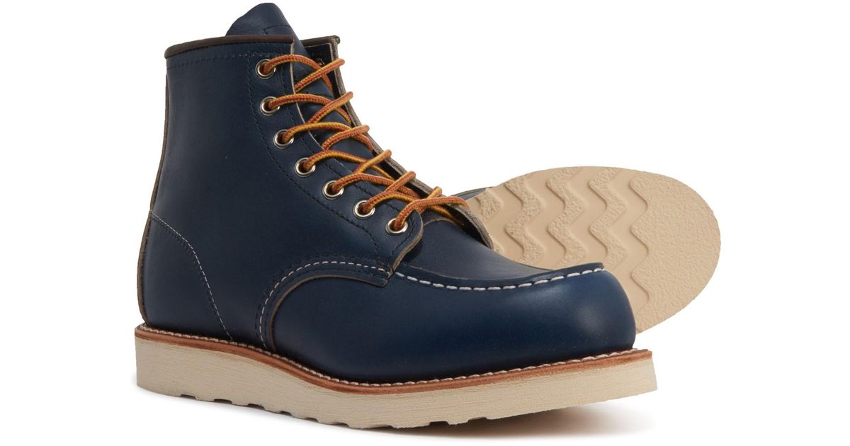 blue moc toe boots