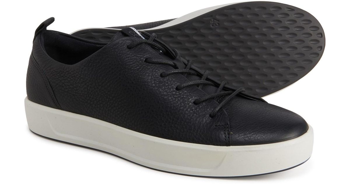 Ecco Leather Made In Portugal Soft 8 Casual Sneakers in Black for Men | Lyst