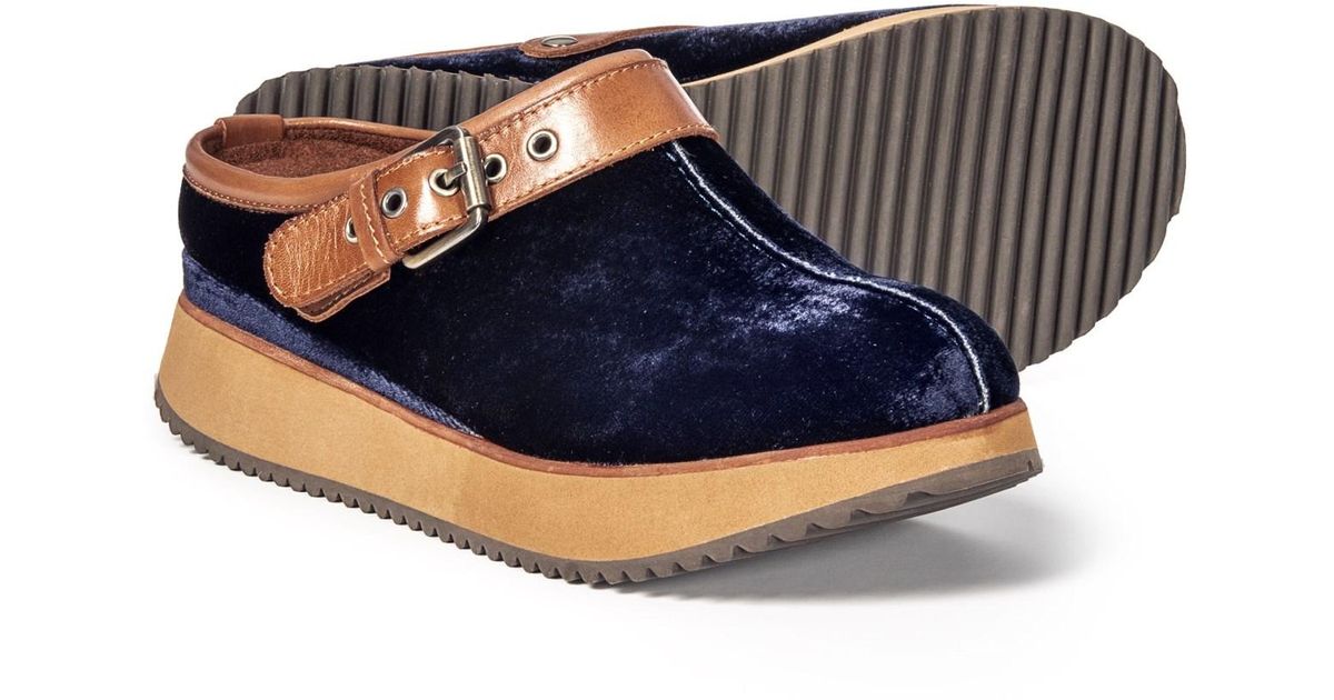 Earth Leather Lyra Clogs in Navy (Blue 