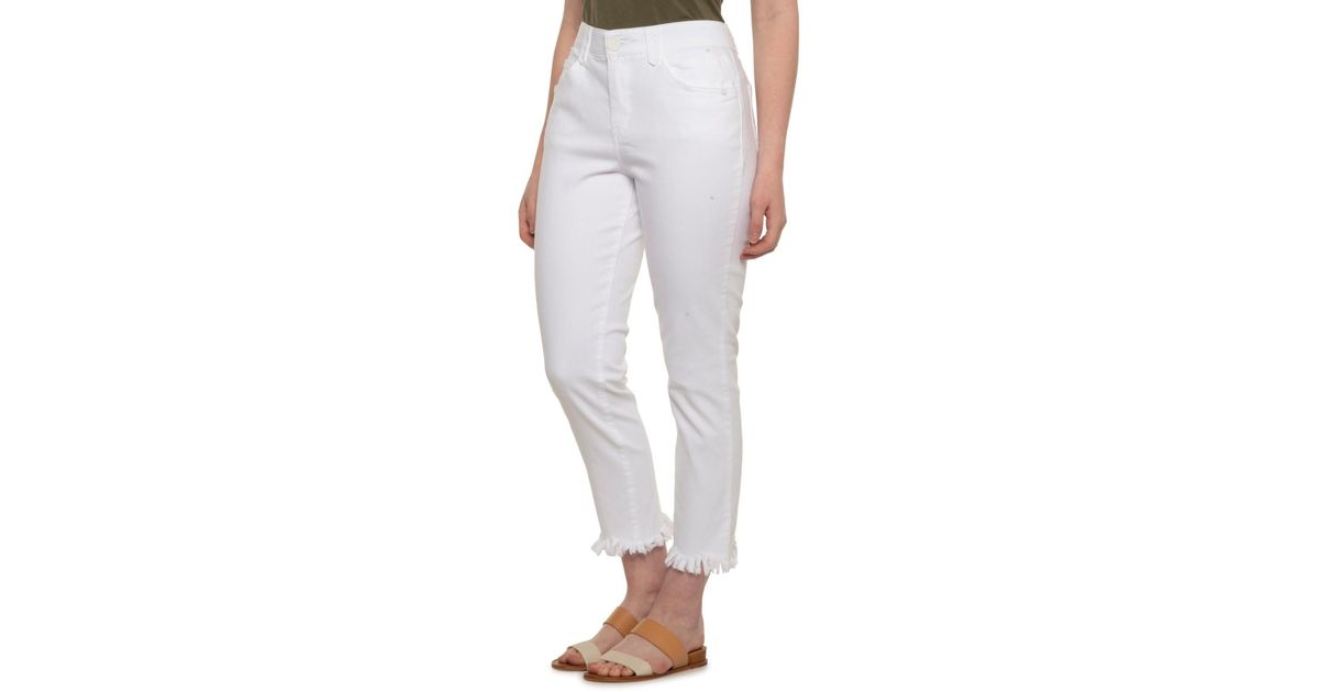 Democracy Denim Abtechnology Chewed Hem Ankle Skimmer Jeans in White Lyst