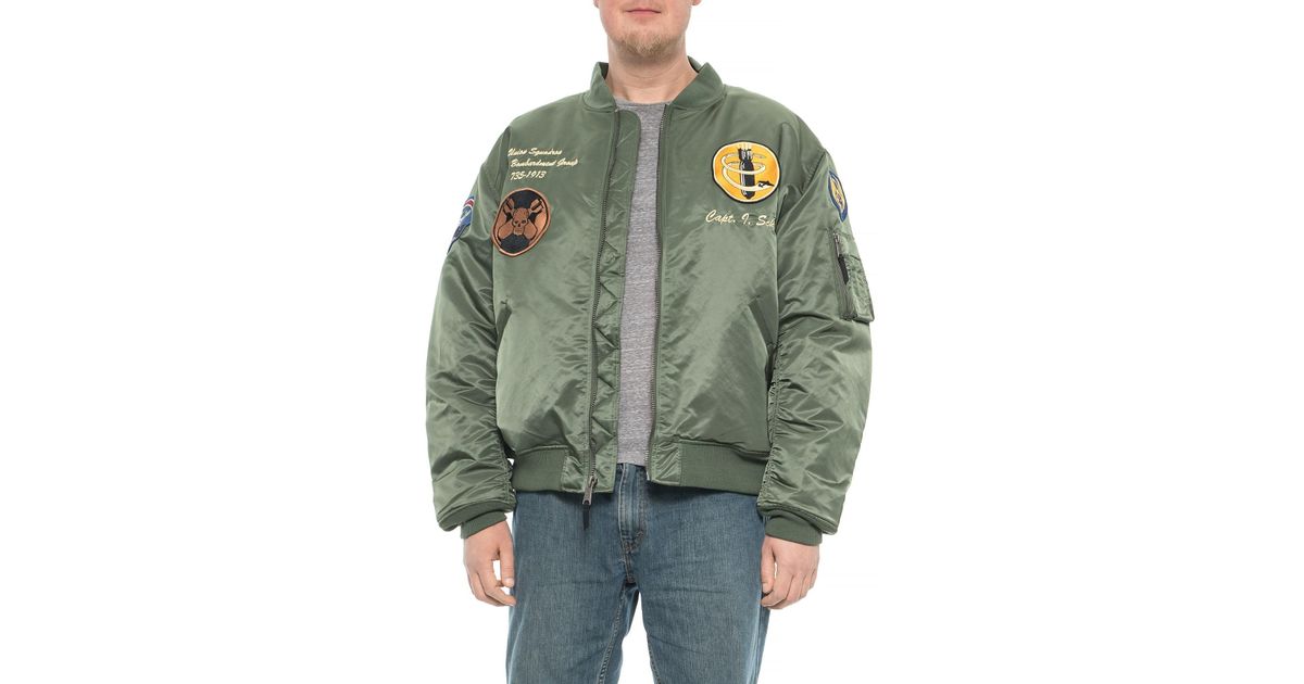 Schott Nyc Synthetic 13th Bombardment Group Ma 1 Flight Jacket For Men In Sage Green For Men Lyst