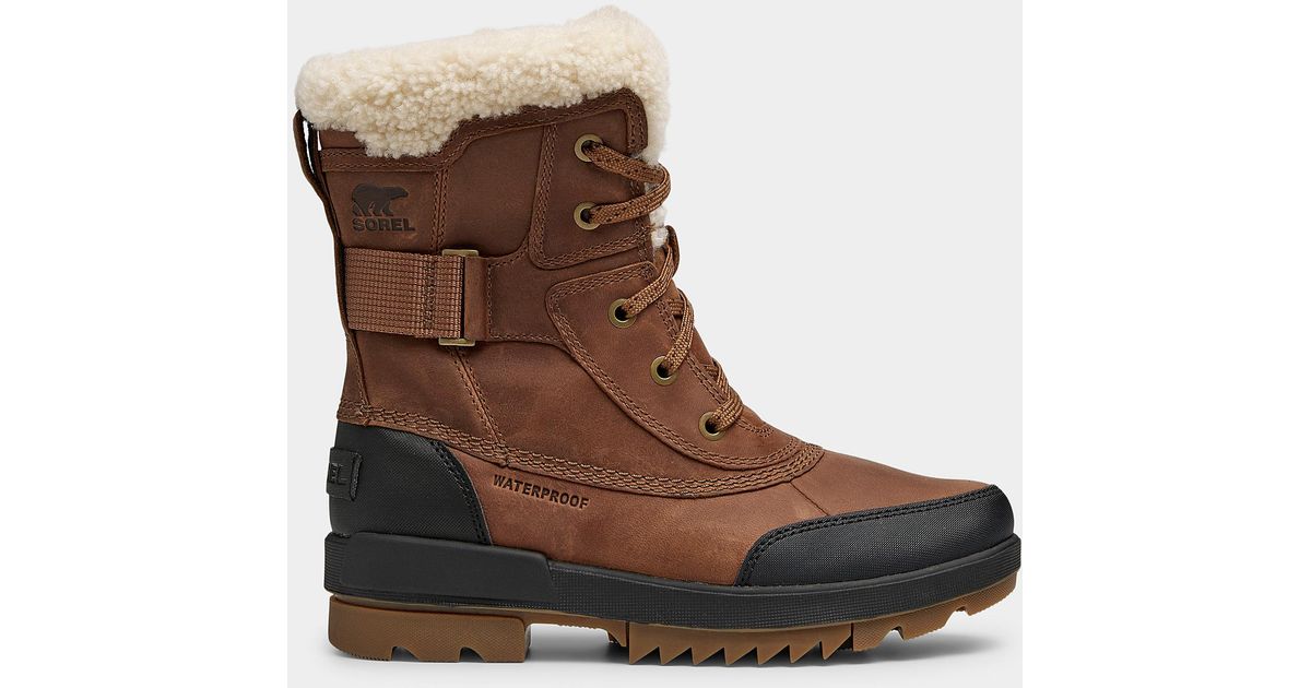 Sorel Tivoli Iv Parc Leather Winter Boots Women in Brown | Lyst