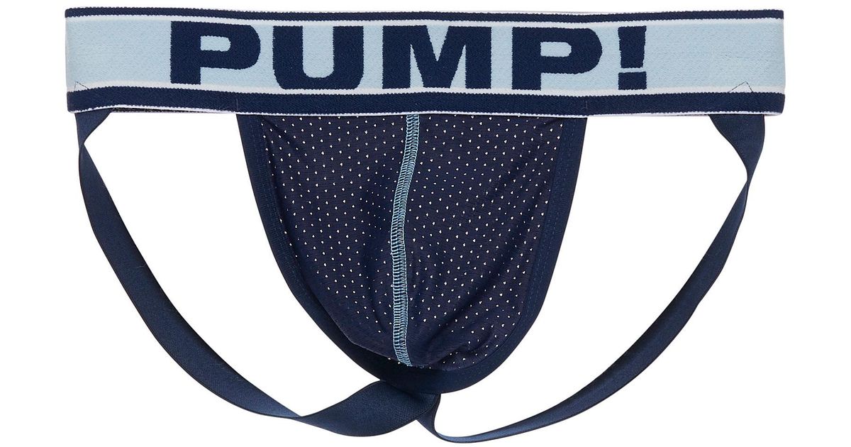Pump! Synthetic Perforated Microfibre Jockstrap in Marine Blue (Blue ...