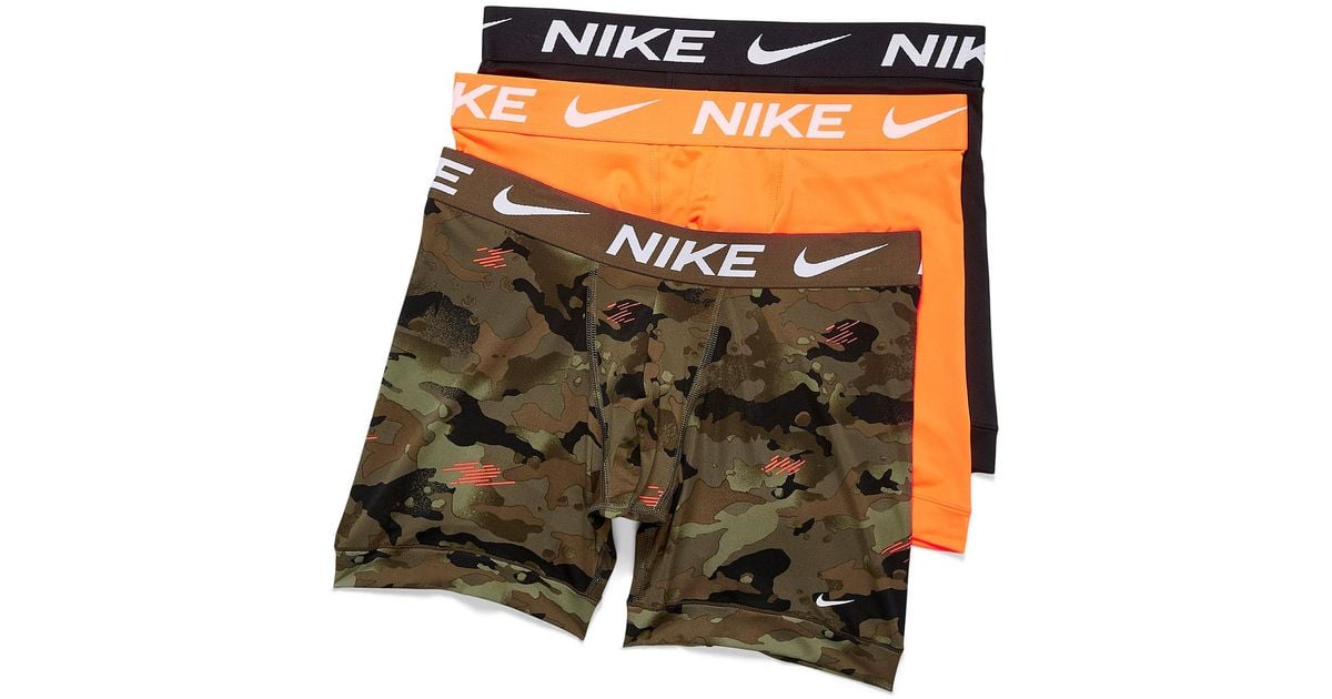 Nike Essential Micro Boxer Briefs 3 in Orange for Men | Lyst