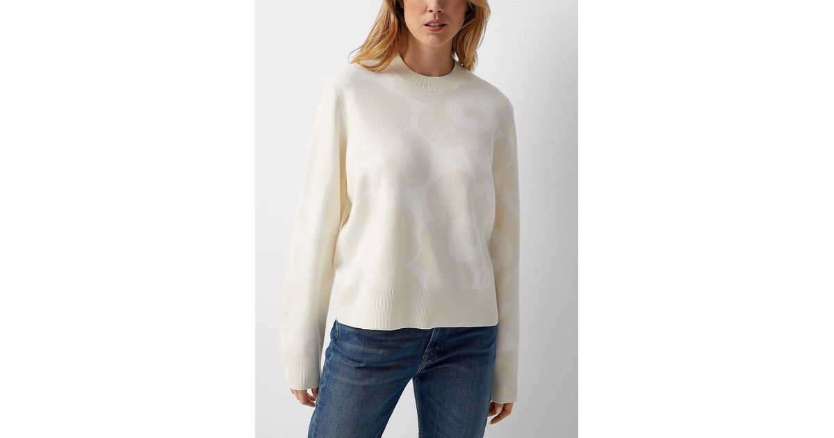 Marimekko Kalotti Unikko Sweater in White | Lyst