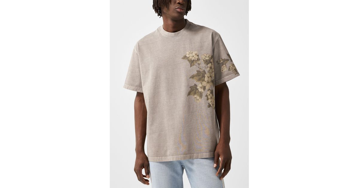 WOOYOUNGMI Faded Floral Print T in Natural for Men | Lyst