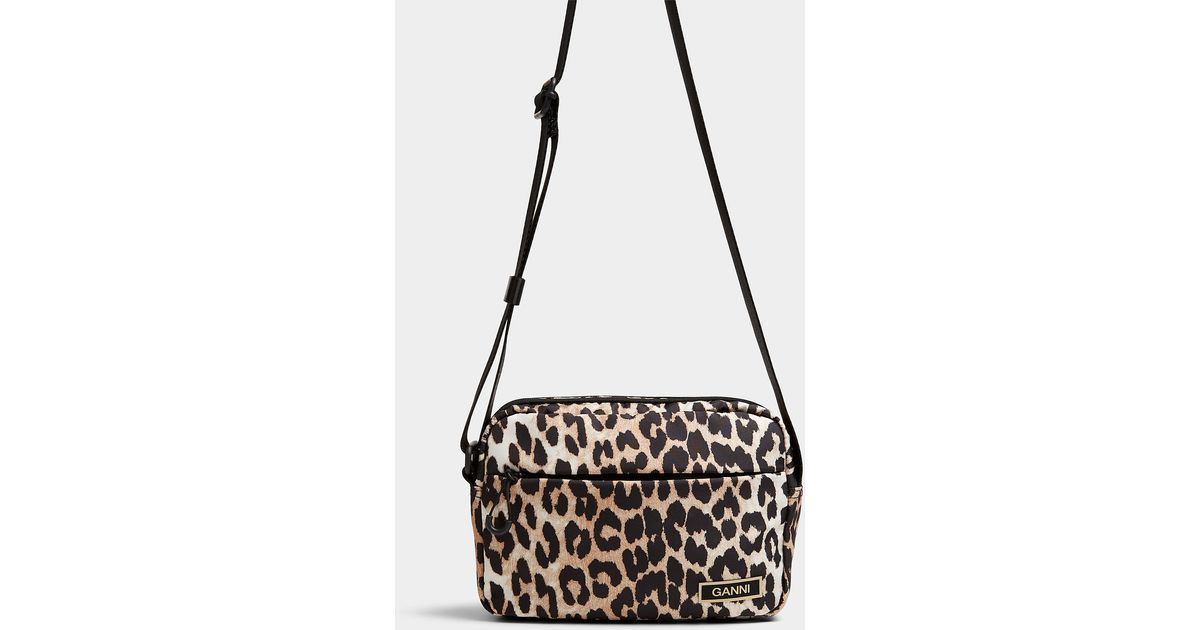 Ganni Leopard Belt Bag in White | Lyst