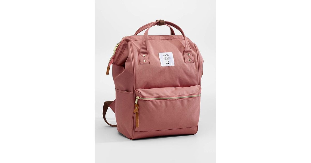 anello pink leather backpack