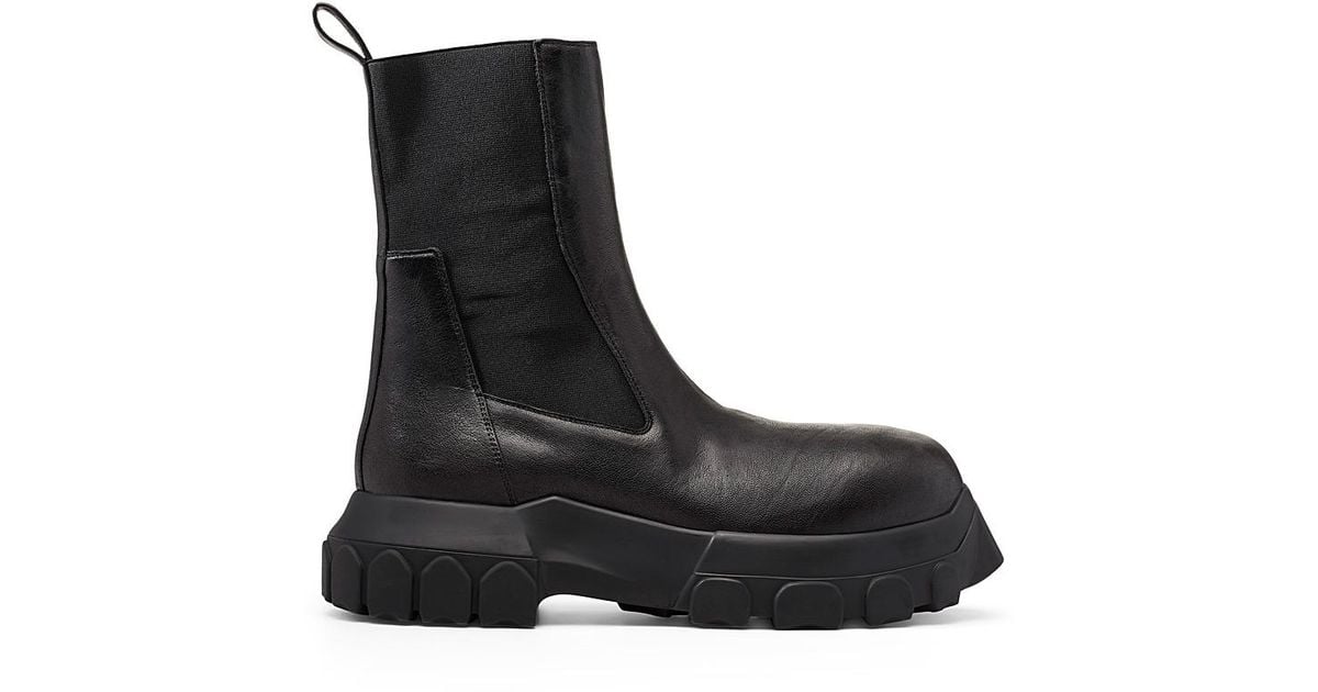 Rick Owens Leather Mega Bozo Tractor Beetle Boots in Black for Men - Lyst