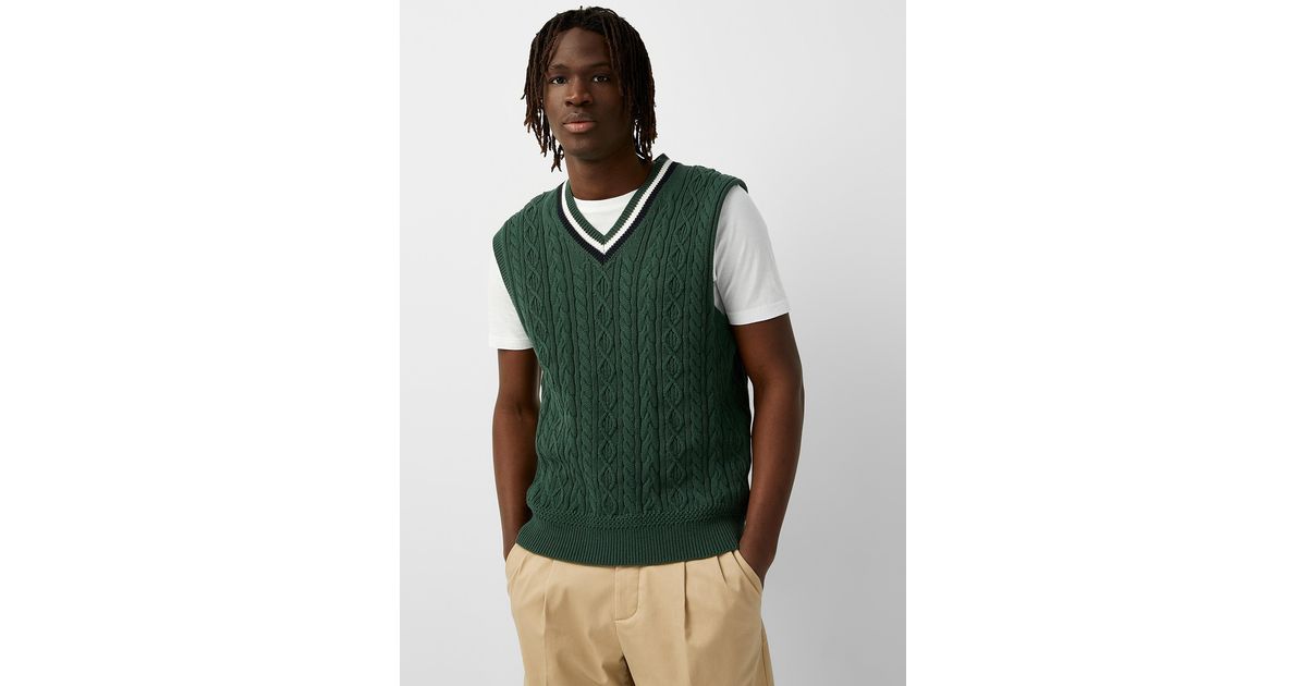 Le 31 Tennis Sweater Vest in Green for Men Lyst