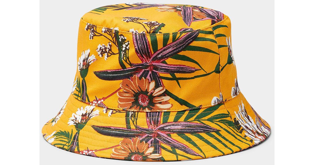 Le 31 Floral Yellow Bucket Hat in Brown for Men Lyst