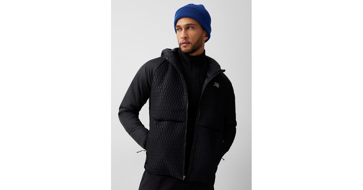 New Balance Synthetic Impact Run Heat Hooded Jacket in Black for Men