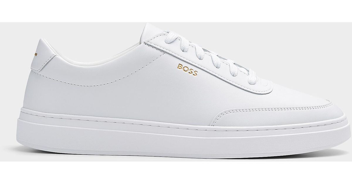 BOSS Men's Leather Sneaker White